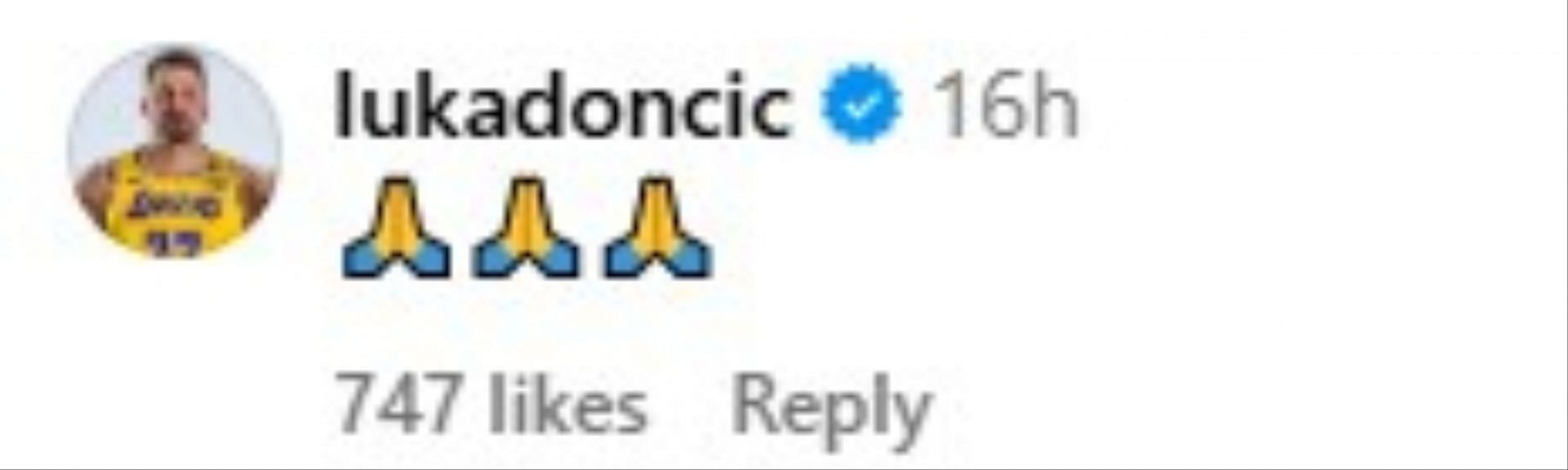 The Lakers star commented on Dudley's post.